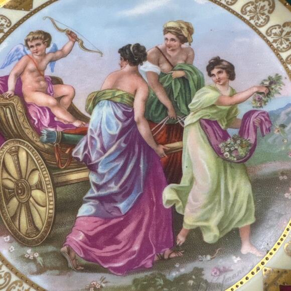 Antique Royal Vienna Beehive Collectors Plate Handpainted Gold Gilding Classical - Picture 4 of 5